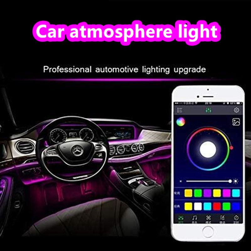 5ใน1 6M RGB ไฟเบอร์ออปติกบรรยา - Car Ambient Light Fiber Optic 6M บทวิจารณ์และราคา