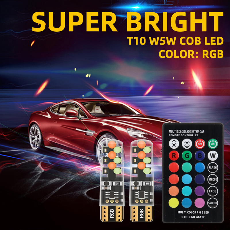 1เซ็ตหลอดไฟ LED RGB W5w T10รีโ - Car Ambient Light Kit With Remote บทวิจารณ์และราคา